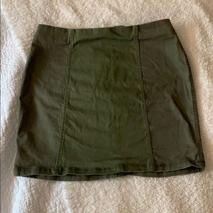 Army green mini skirt